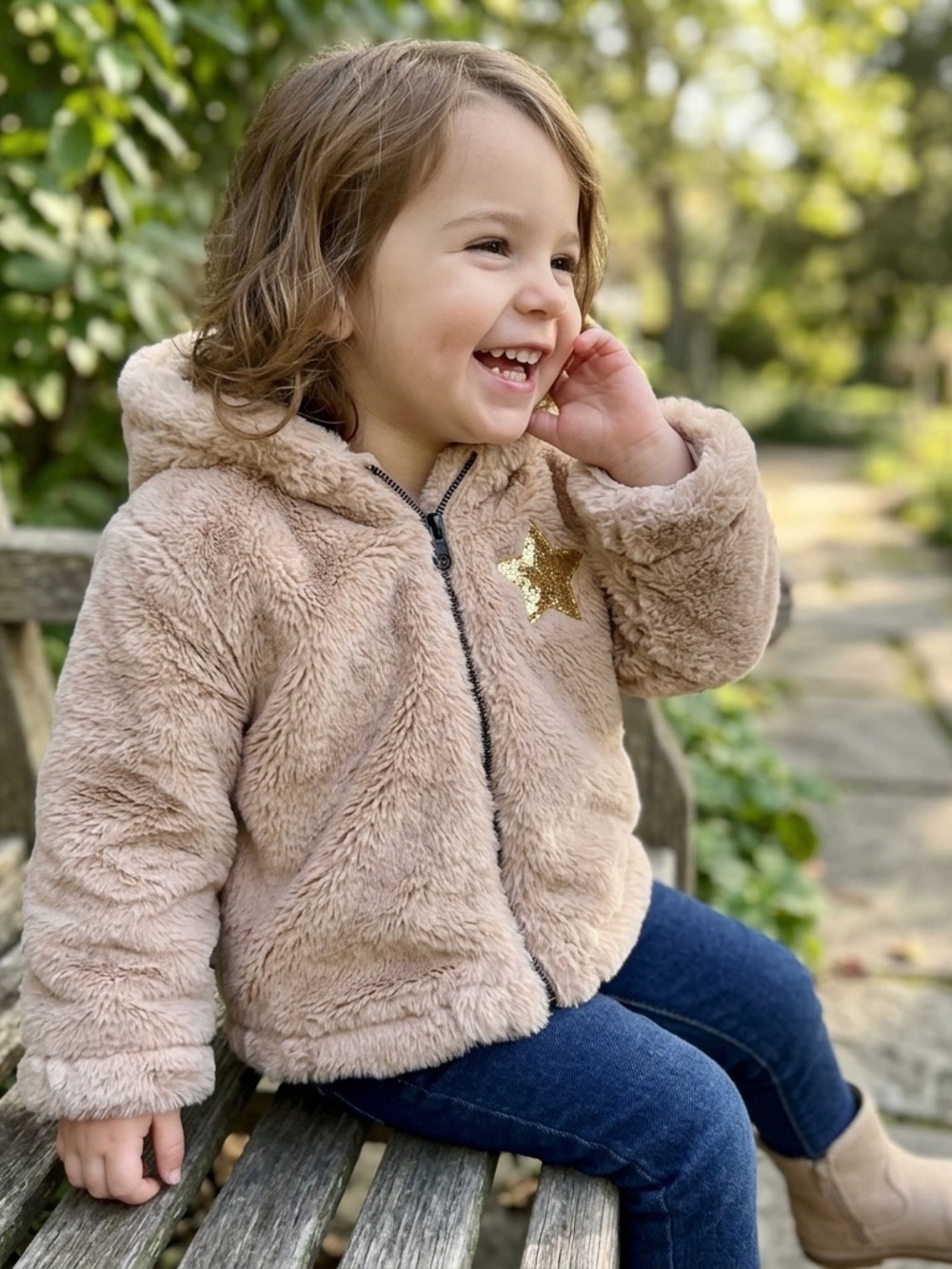 Girls Teddy Fleece Zip-Up Hoodie Jacket – Size 3 – Like New